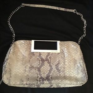 Michael Kors Snakeskin like Clutch/shoulder Bag